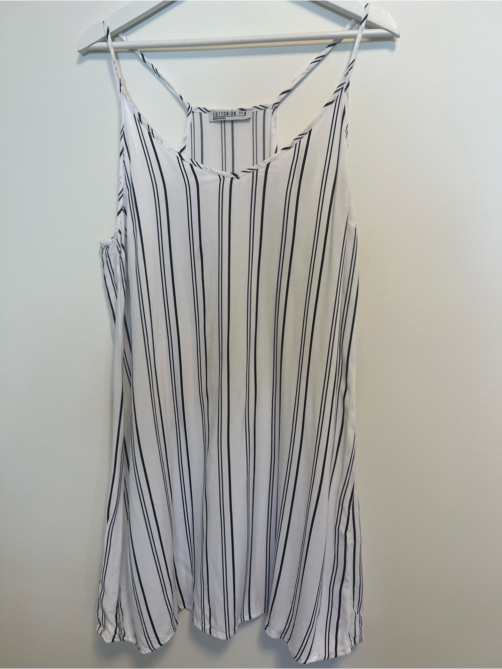 Black & White Vertical Stripe Mini Dress | Sleeveless Summer Dress | Casual